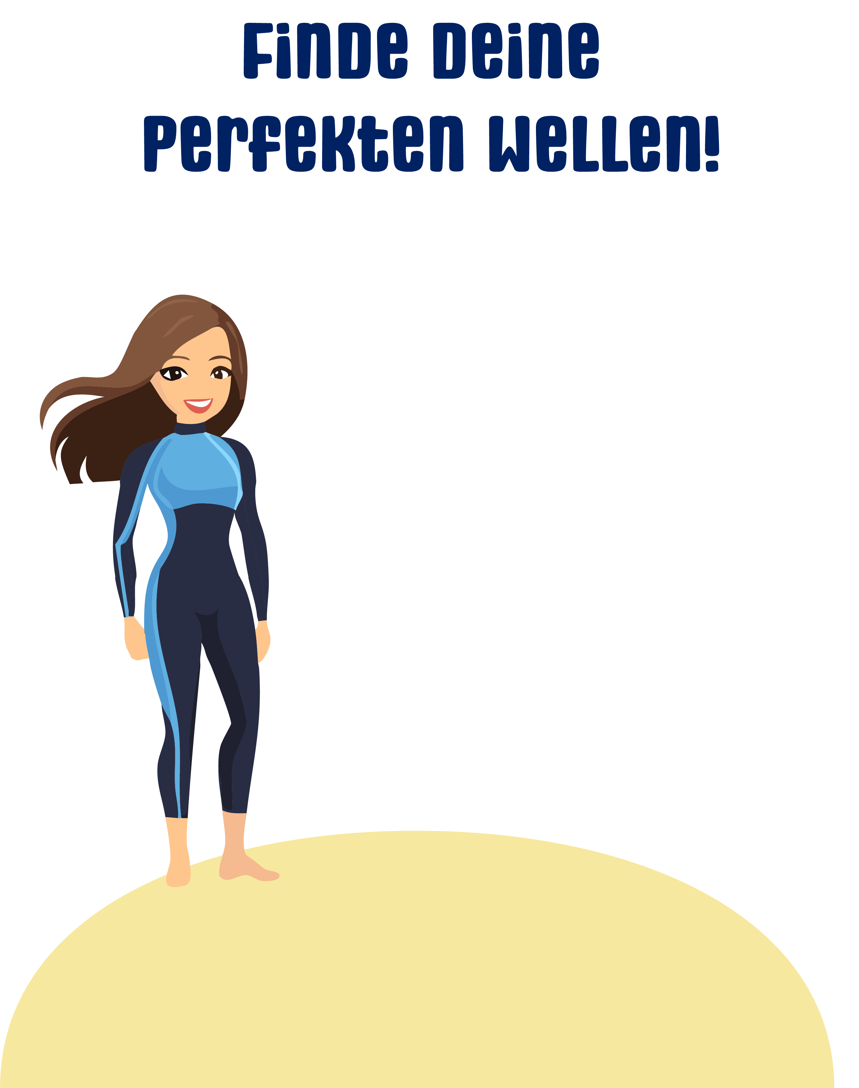 Insel mit Surfergirl